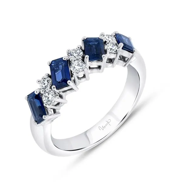 Uneek Precious Collection Blue Sapphire Anniversary Ring Tracy Jewelers Spokane, WA