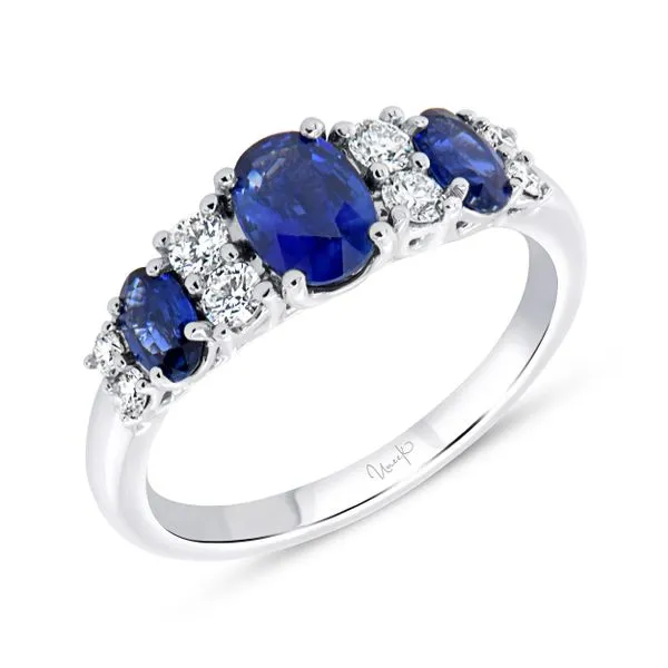 Uneek Precious Collection 1-Row Blue Sapphire Anniversary Ring Tracy Jewelers Spokane, WA