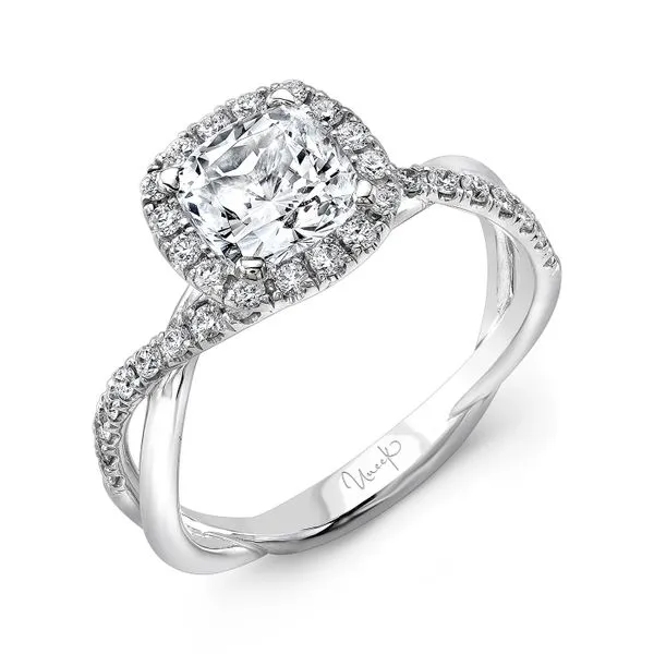 Uneek Infinity Collection Halo Cushion Engagement Ring Quest Fine Jewelers Fairfax, VA