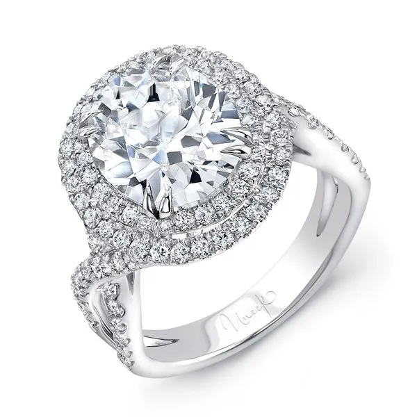 Uneek Radiance Collection Double-Halo Oval Engagement Ring Diamond Source Jewelers Greenwood Village, CO