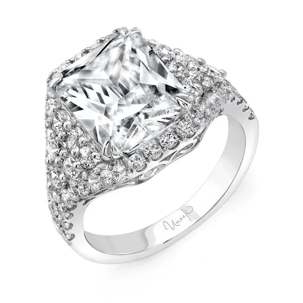 Uneek Radiance Collection Double-Halo Oval Engagement Ring Quest Fine Jewelers Fairfax, VA