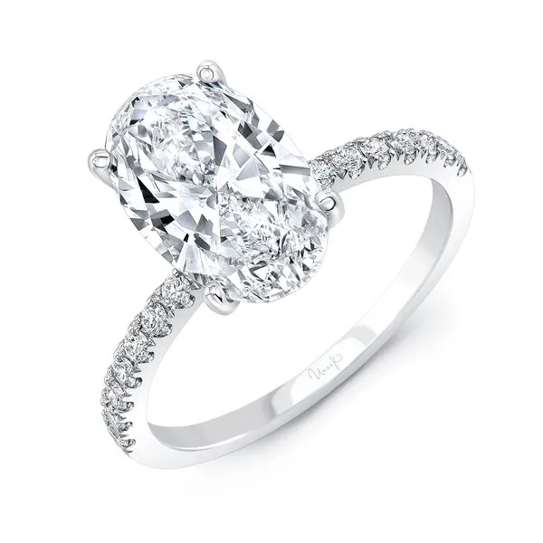 Uneek Timeless Collection Straight Oval Engagement Ring Diamond Source Jewelers Greenwood Village, CO
