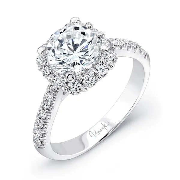 Uneek Halo Round Engagement Ring Quest Fine Jewelers Fairfax, VA