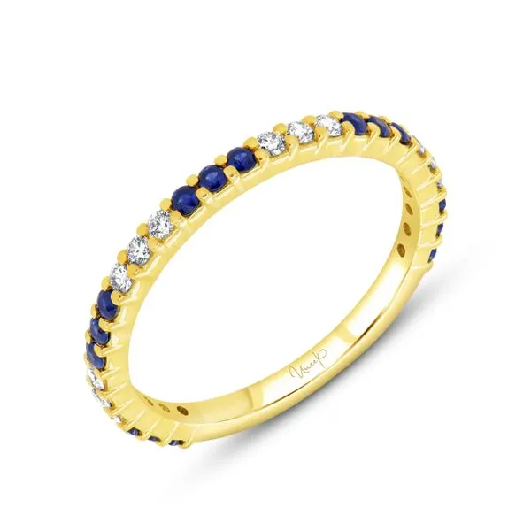 Uneek Precious Collection Eternity Round Blue Sapphire Stackable Ring Tracy Jewelers Spokane, WA