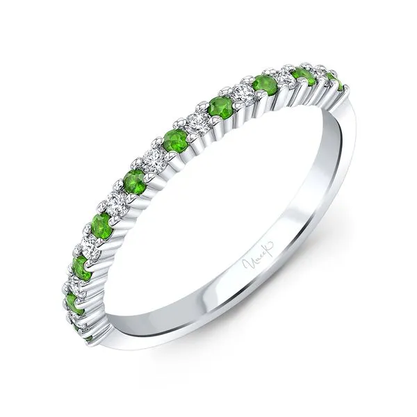 Uneek Precious Collection Straight Round Emerald Stackable Ring Quest Fine Jewelers Fairfax, VA