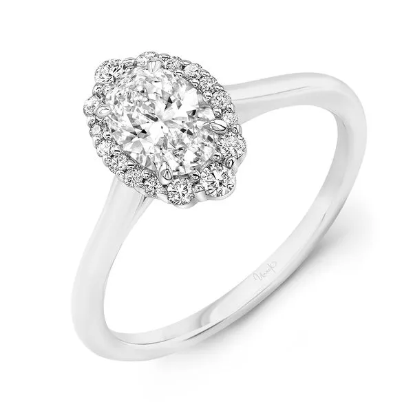 Uneek Petals Collection Halo Oval Engagement Ring Diamond Source Jewelers Greenwood Village, CO