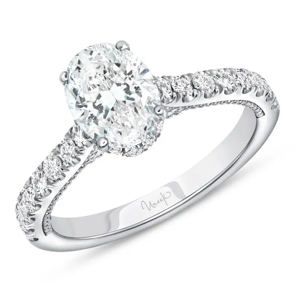 Uneek Us Collection Under-Halo Oval Engagement Ring Diamond Source Jewelers Greenwood Village, CO