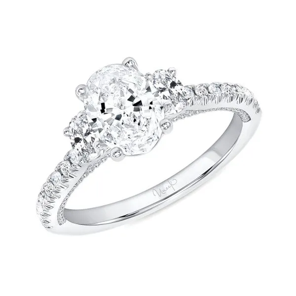 Uneek Us Collection Three-Stone Oval Engagement Ring Diamond Source Jewelers Greenwood Village, CO