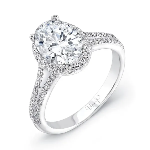 Uneek Unity Collection Halo Oval Engagement Ring Diamond Source Jewelers Greenwood Village, CO