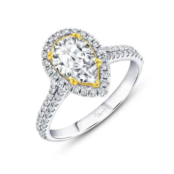 Uneek Unity Collection Halo Pear Diamond Engagement Ring Diamond Source Jewelers Greenwood Village, CO