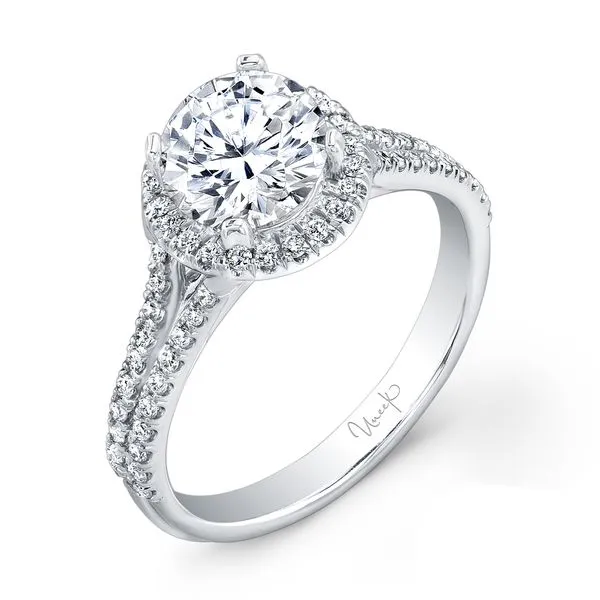 Uneek Unity Collection Halo Round Engagement Ring Diamond Source Jewelers Greenwood Village, CO
