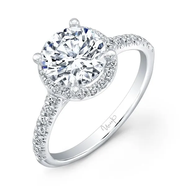 Uneek Unity Collection Halo Round Engagement Ring Quest Fine Jewelers Fairfax, VA