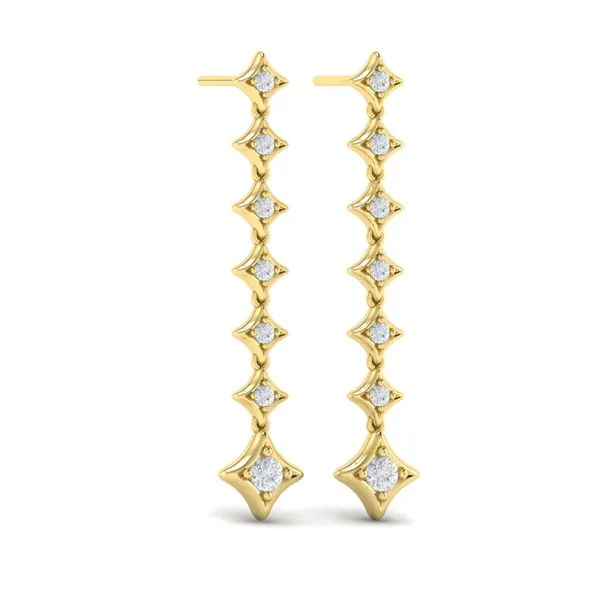 Diamond Vlora Star Long Drop Statement Earrings James & Williams Jewelers Berwyn, IL
