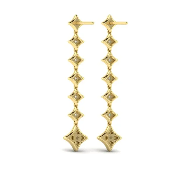 Diamond Vlora Star Long Drop Statement Earrings Image 3 James & Williams Jewelers Berwyn, IL