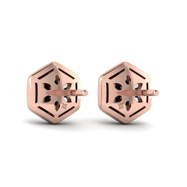 Diamond Cluster Honeycomb Stud Earrings Image 3 James & Williams Jewelers Berwyn, IL