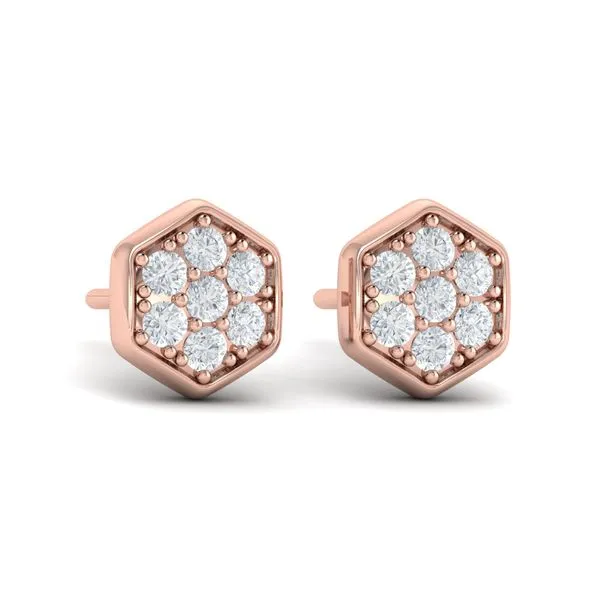 Diamond Cluster Honeycomb Stud Earrings James & Williams Jewelers Berwyn, IL