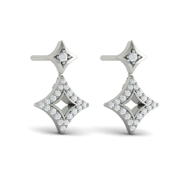 Diamond Double Vlora Star Open Motif Drop Stud Earrings James & Williams Jewelers Berwyn, IL