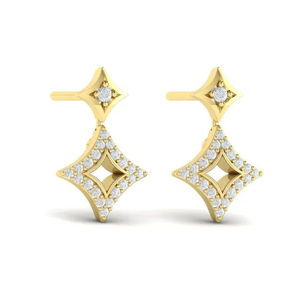 Diamond Double Vlora Star Open Motif Drop Stud Earrings James & Williams Jewelers Berwyn, IL