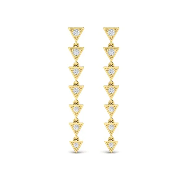 Diamond Trinity Drop Statement Earrings Image 2 James & Williams Jewelers Berwyn, IL