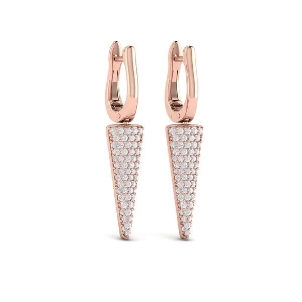 Diamond Trinity Drop Huggie Earrings James & Williams Jewelers Berwyn, IL