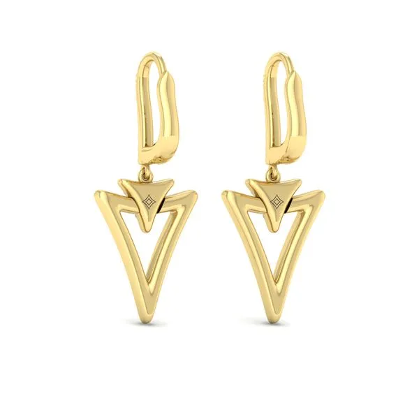 Diamond Open Double Trinity Huggie Earrings Image 3 James & Williams Jewelers Berwyn, IL