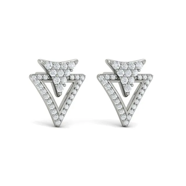 Diamond Double Trinity Open Stud Earrings James & Williams Jewelers Berwyn, IL