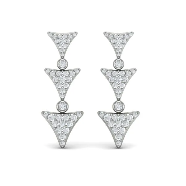 Diamond Trinity Drop Statement Earrings Image 2 James & Williams Jewelers Berwyn, IL