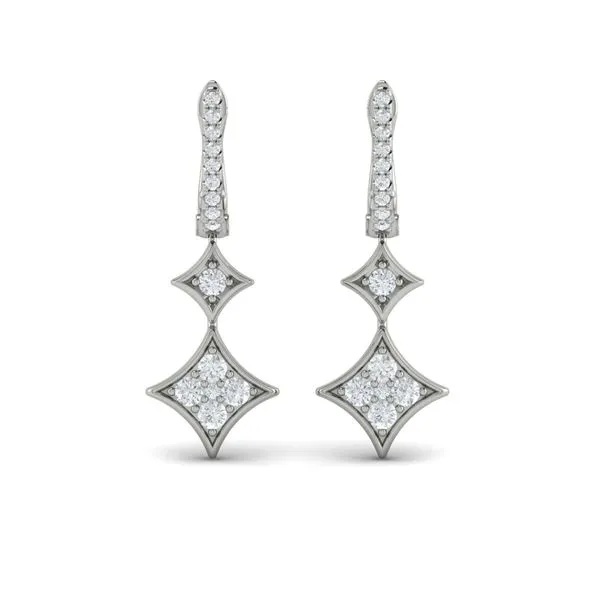Diamond Double Vlora Star Drop Huggie Earrings Image 2 James & Williams Jewelers Berwyn, IL