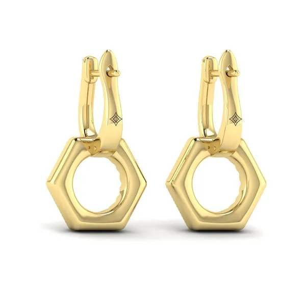 Diamond Open Honeycomb Drop Earrings Image 3 James & Williams Jewelers Berwyn, IL