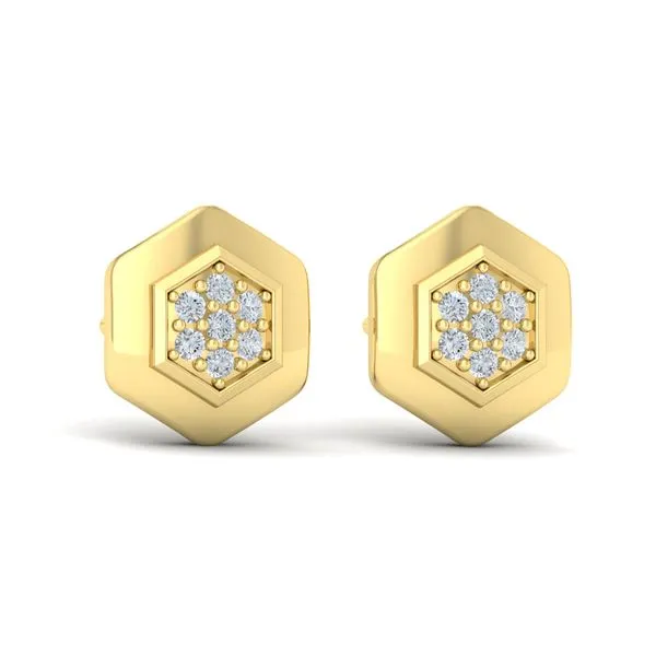 Diamond Cluster Honeycomb Stud Earrings James & Williams Jewelers Berwyn, IL