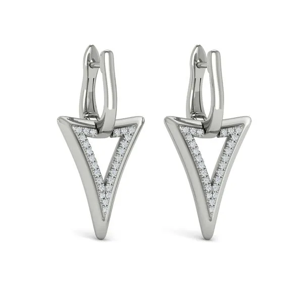 Diamond Open Double Trinity Huggie Earrings James & Williams Jewelers Berwyn, IL