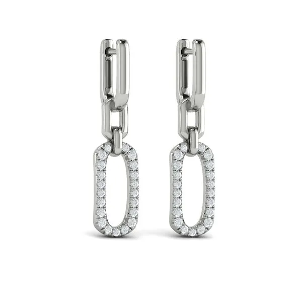 Diamond North South Open Oval Pendant Link Earrings James & Williams Jewelers Berwyn, IL