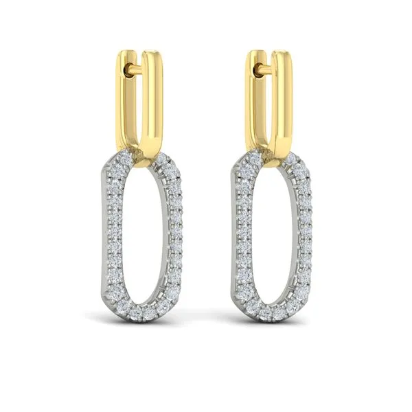 Diamond North South Open Oval Pendant Link Earrings James & Williams Jewelers Berwyn, IL