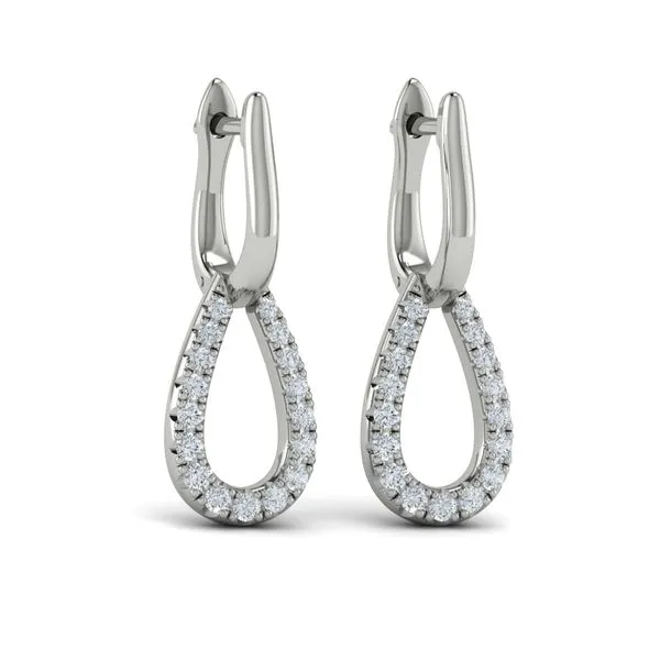 Diamond Open Tear Drop Link Earrings James & Williams Jewelers Berwyn, IL