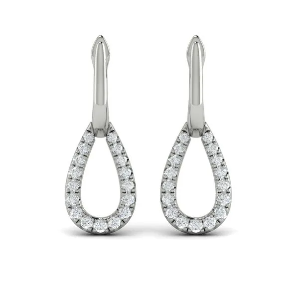 Diamond Open Tear Drop Link Earrings Image 2 James & Williams Jewelers Berwyn, IL