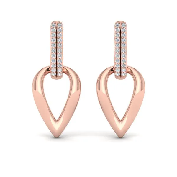 Diamond Accent Open Tear Drop Link Earrings Image 2 James & Williams Jewelers Berwyn, IL