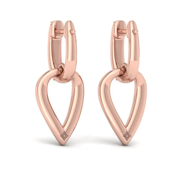 Diamond Accent Open Tear Drop Link Earrings Image 3 James & Williams Jewelers Berwyn, IL