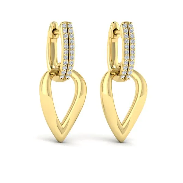 Diamond Accent Open Tear Drop Link Earrings James & Williams Jewelers Berwyn, IL