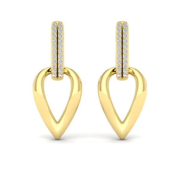 Diamond Accent Open Tear Drop Link Earrings Image 2 James & Williams Jewelers Berwyn, IL