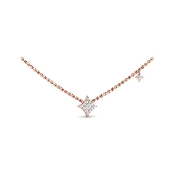 Diamond Cluster Vlora Star Double Pendant Necklace James & Williams Jewelers Berwyn, IL