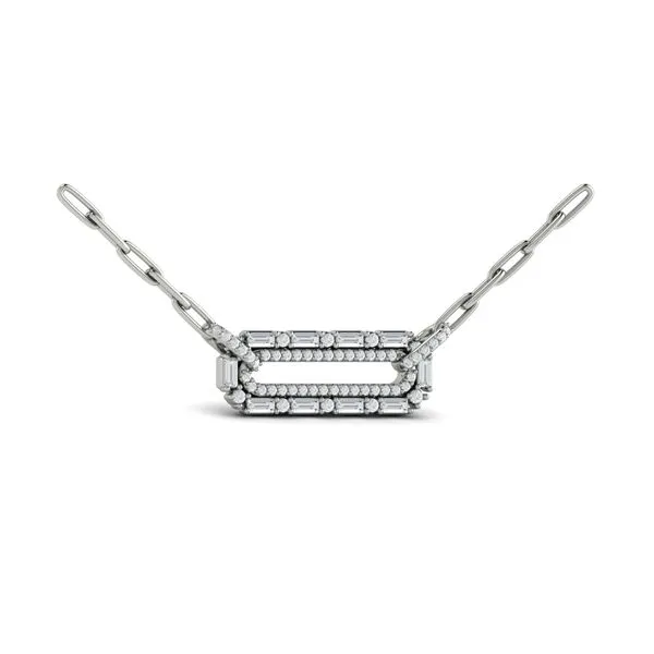 Diamond Baguette Double Row Link Necklace James & Williams Jewelers Berwyn, IL
