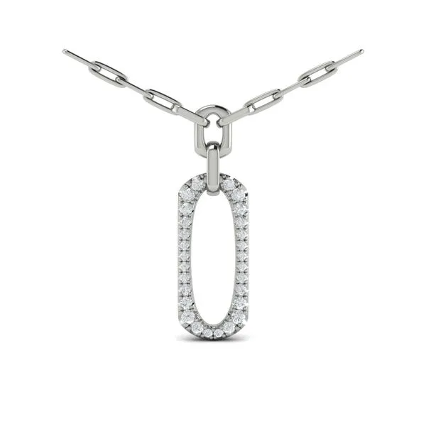 Diamond North South Open Oval Link Necklace Image 2 James & Williams Jewelers Berwyn, IL