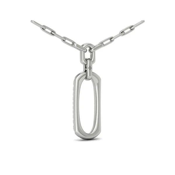 Diamond North South Open Oval Link Necklace Image 3 James & Williams Jewelers Berwyn, IL