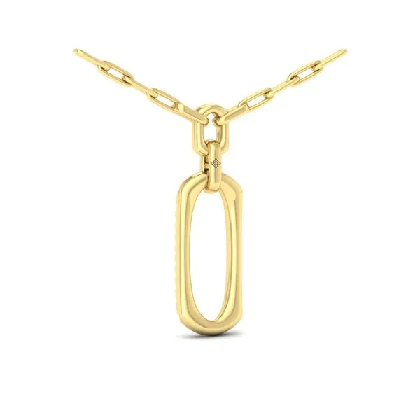 Diamond North South Open Oval Link Necklace Image 3 James & Williams Jewelers Berwyn, IL