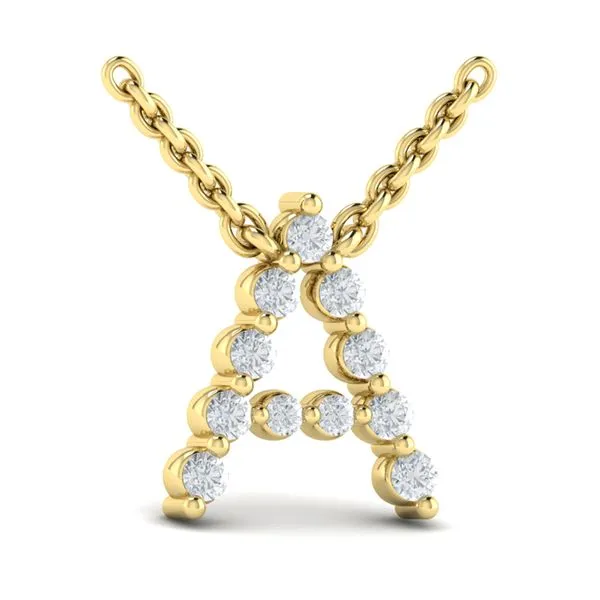Diamond  Alphabet Pendant Necklace, A James & Williams Jewelers Berwyn, IL