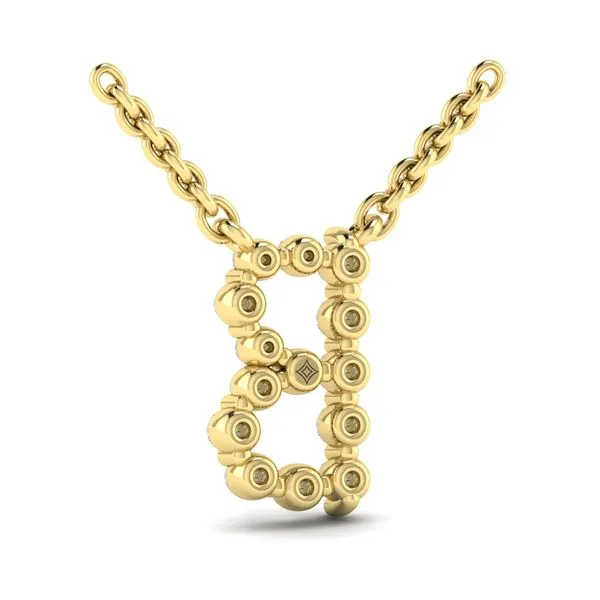 Diamond  Alphabet Pendant Necklace, B Image 3 James & Williams Jewelers Berwyn, IL