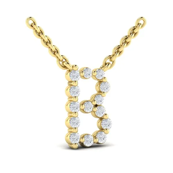 Diamond  Alphabet Pendant Necklace, B James & Williams Jewelers Berwyn, IL