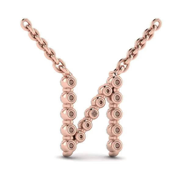 Diamond  Alphabet Pendant Necklace, N Image 3 James & Williams Jewelers Berwyn, IL
