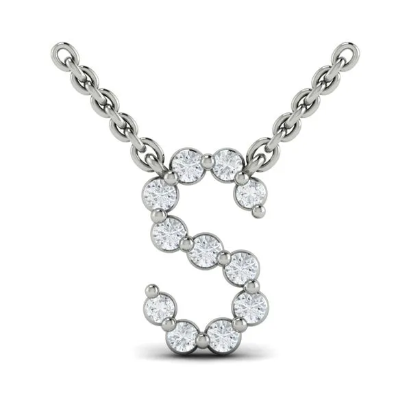 Diamond  Alphabet Pendant Necklace, S Image 2 James & Williams Jewelers Berwyn, IL