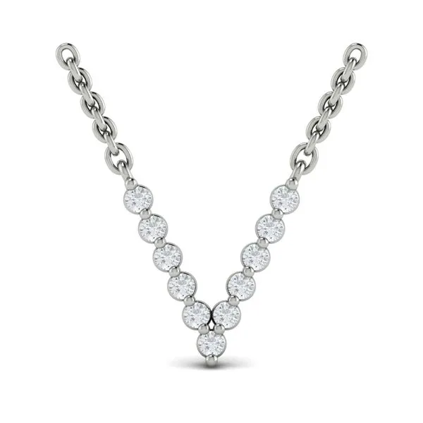 Diamond  Alphabet Pendant Necklace, V Image 2 James & Williams Jewelers Berwyn, IL